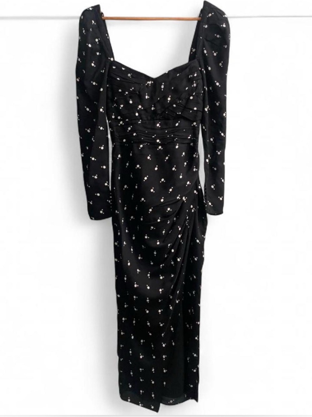 Self portrait polka dot puff sleeve dress in black size 2 - Picture 5 of 9